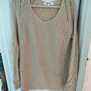 Cool Beige Scoop Neck Sweater